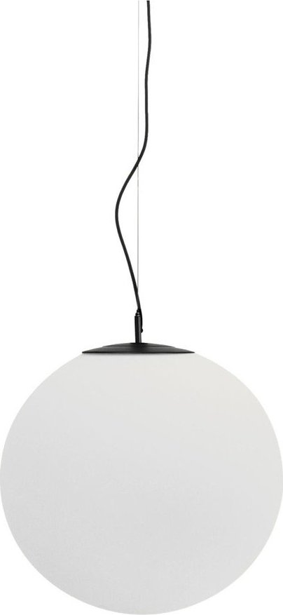 Bílé/černé kovové závěsné svítidlo se skleněným stínidlem ø 50 cm Brisia – Kave Home