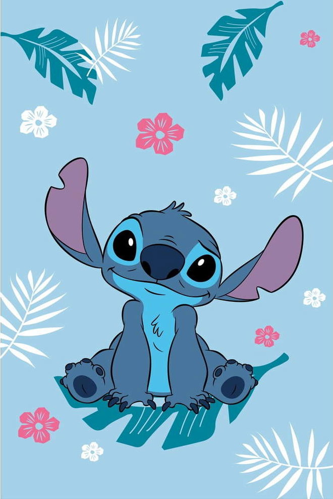 Modrá fleecová dětská deka 100x150 cm Lilo a Stitch "Blue" – Jerry Fabrics