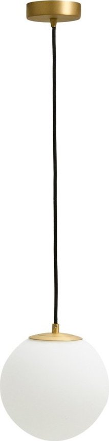 Bílé/ve zlaté barvě kovové závěsné svítidlo se skleněným stínidlem ø 15 cm Brisia – Kave Home