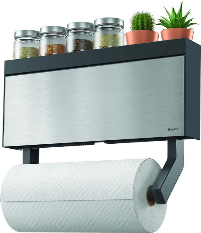 Nástěnný držák na kuchyňské role a fólie Metaltex Tango Inox