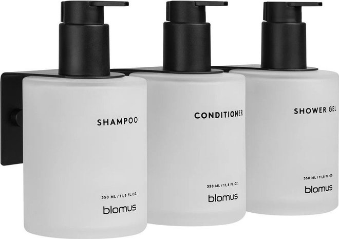 Bílé nástěnné skleněné dávkovače mýdla v sadě 3 ks 350 ml Kirei – Blomus