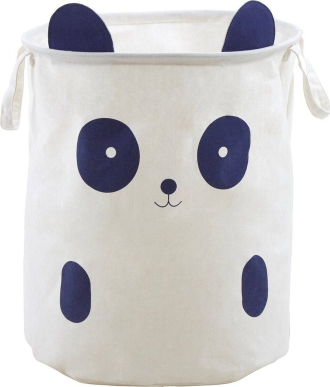 Bílý látkový dětský koš na hračky ø 38x48 cm Mimo Panda Face – Premier Housewares