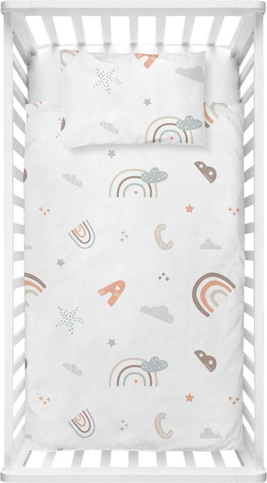 Bílé dětské povlečení do postýlky z bavlny Renforcé 100x150 cm Abc – Mijolnir