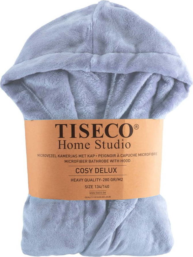 Modrý dětský župan z mikroplyše velikost 134-140 Delux – Tiseco Home Studio