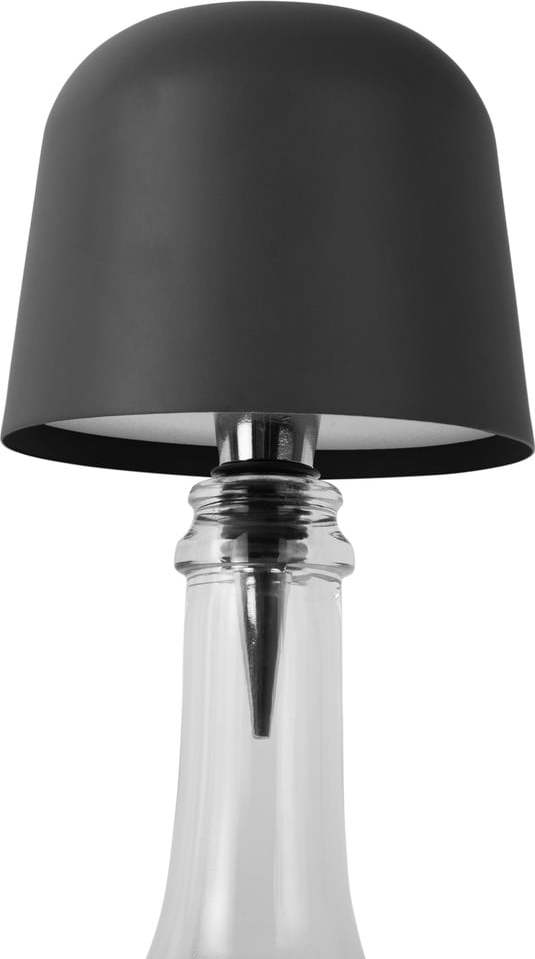 Černá LED stolní lampa na lahev s kovovým stínidlem (výška 13 cm) Cone Hat LED – Leitmotiv