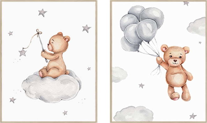 Dětské obrázky v sadě 2 ks 30x40 cm Teddy Bears – knor