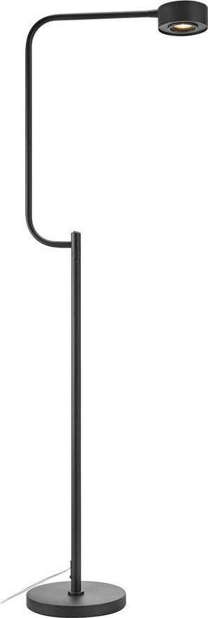 Černá LED stmívatelná stojací lampa s kovovým stínidlem (výška 130 cm) Hugo – Markslöjd