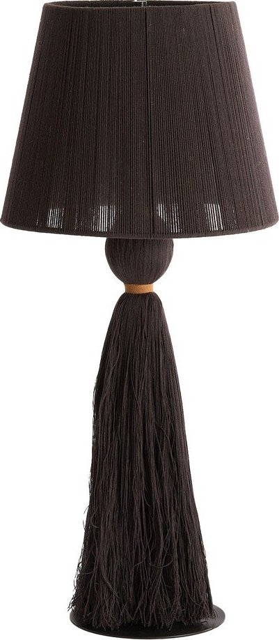 Tmavě hnědá stolní lampa s textilním stínidlem (výška 58 cm) Espino – Light & Living
