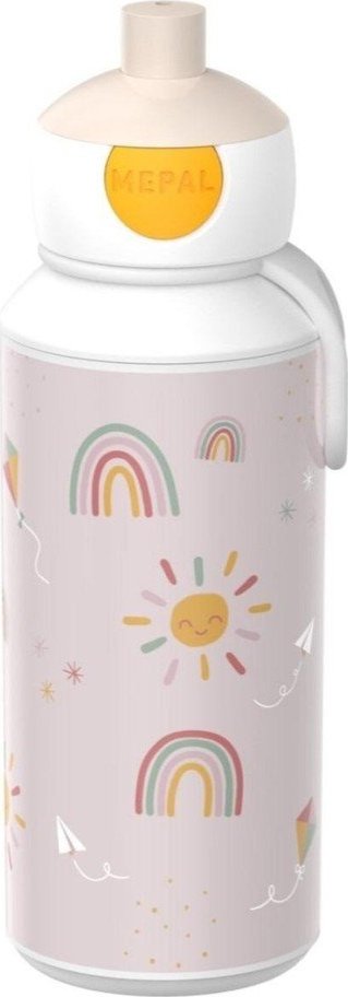 Béžová plastová dětská lahev 400 ml Sunshine & Rainbow – Mepal