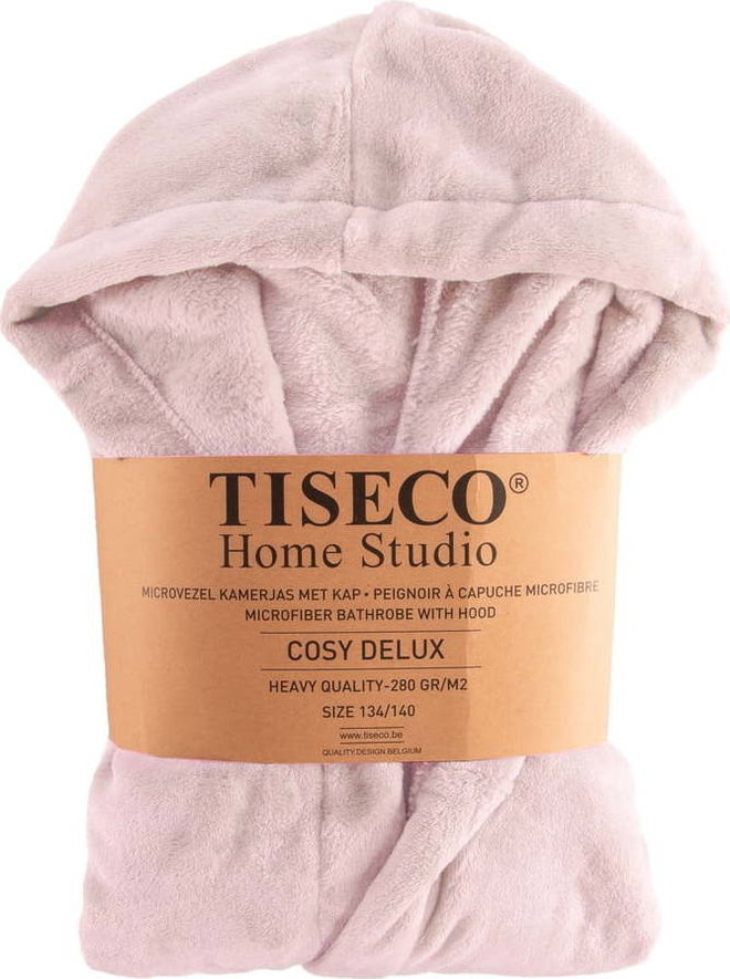 Růžový dětský župan z mikroplyše velikost 134-140 Delux – Tiseco Home Studio
