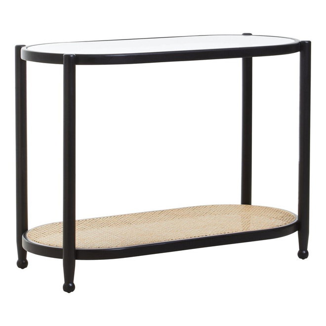 Černý/v přírodní barvě konzolový stolek se skleněnou deskou 49x100 cm Cebu – Premier Housewares
