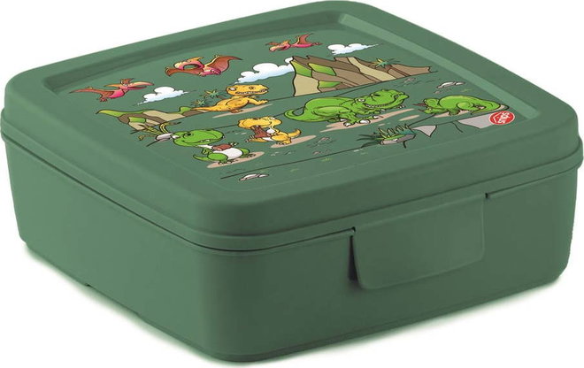 Zelený dětský svačinový box Dinosaur – Snips