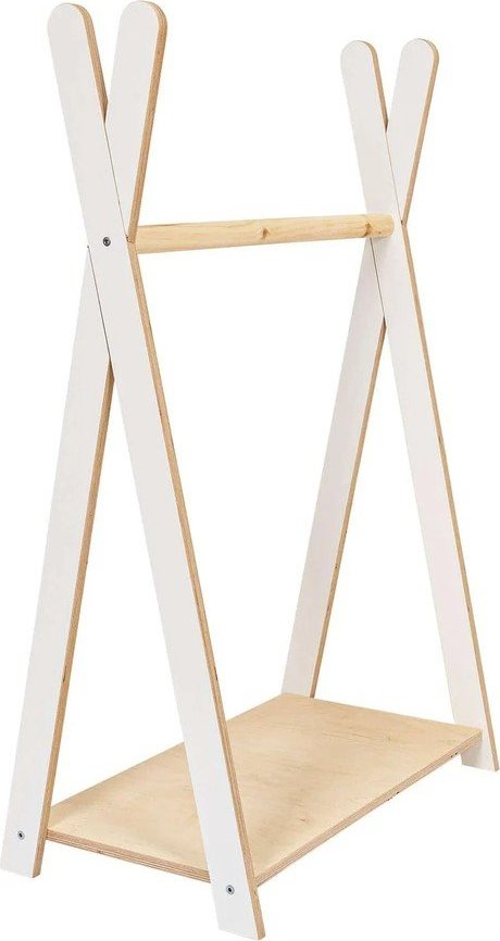 Bílý/v přírodní barvě dětský věšák v dekoru borovice 60x97 cm Montessori – Meowbaby