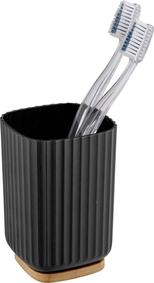 Černý kelímek na kartáčky Wenko Rotello