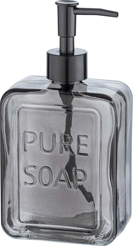 Šedý skleněný dávkovač na mýdlo Wenko Pure Soap