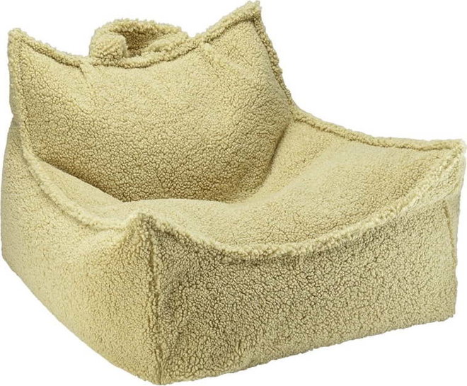 Zelený dětský sedací vak z textilie bouclé Chair – Wigiwama