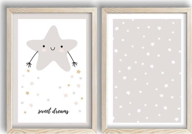Dětské obrázky v sadě 2 ks 38x53 cm Sweet Dreams – Wallity
