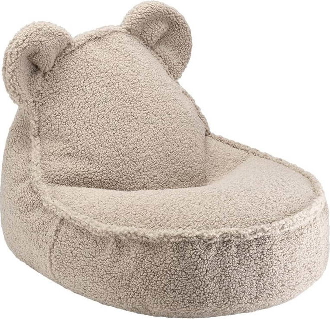 Světle hnědý dětský sedací vak z textilie bouclé Bear – Wigiwama