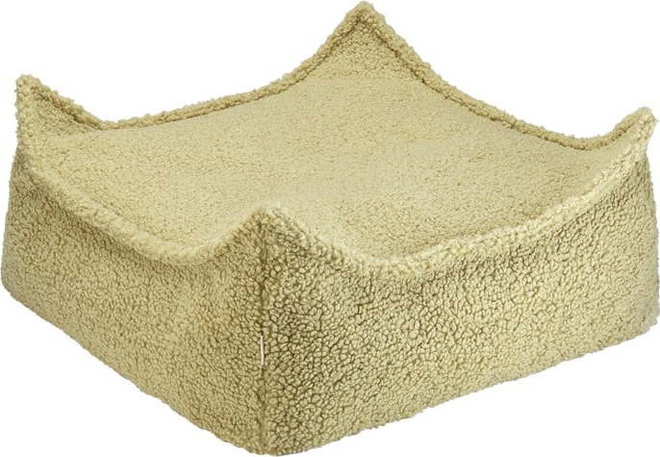 Zelený dětský sedací vak z textilie bouclé Square – Wigiwama