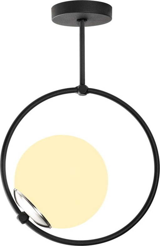 Černé závěsné svítidlo se skleněným stínidlem Chandelier – Opviq lights