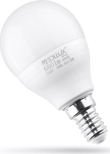Neutrální bílá LED žárovka E14, 7,5 W – Sollux