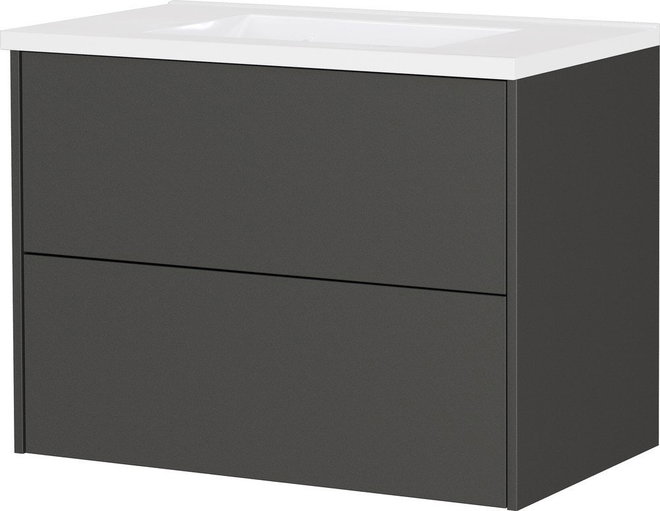 Antracitová matná závěsná skříňka pod umyvadlo 81x61 cm Bodera – Germania