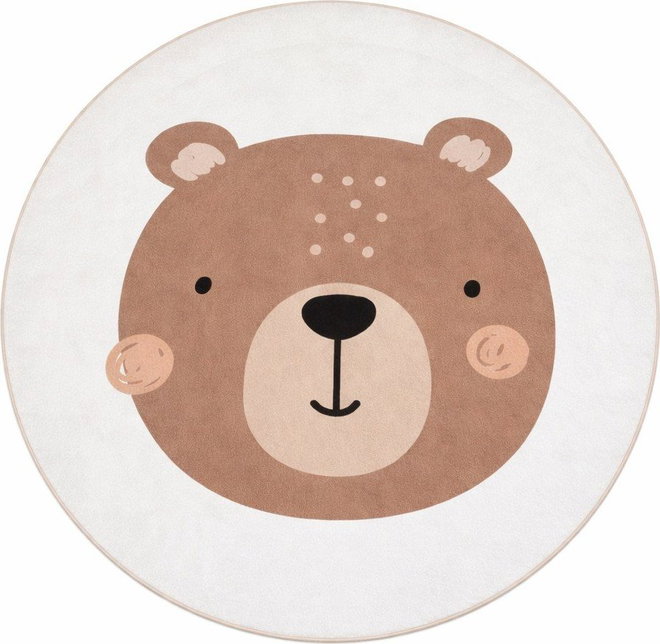 Hnědý/krémový pratelný dětský koberec ø120 cm Teddy Bear – Mila Home