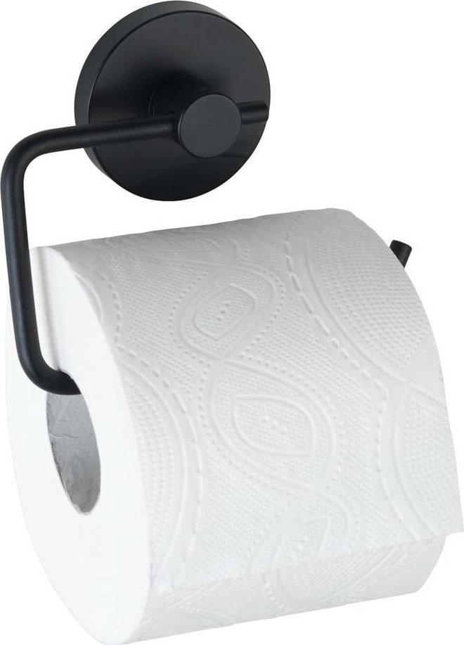 Černý držák na toaletní papír Wenko Vacuum-Loc® Milazzo