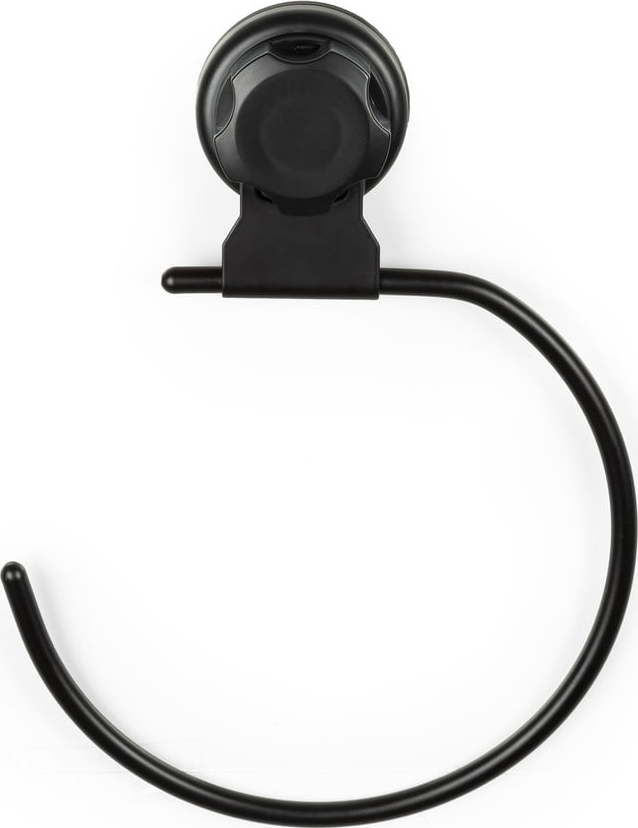 Černý samodržící nástěnný držák na osušky Compactor Bestlock Black Belt And Towel Support