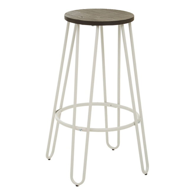 Bílá/v přírodní barvě barová stolička z jilmového dřeva (výška sedáku 75 cm) District – Premier Housewares