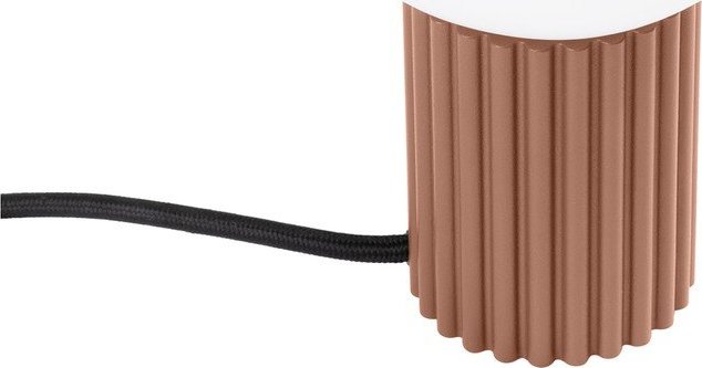 Světle hnědá stolní lampa se skleněným stínidlem (výška 19 cm) Orbital – Sollux
