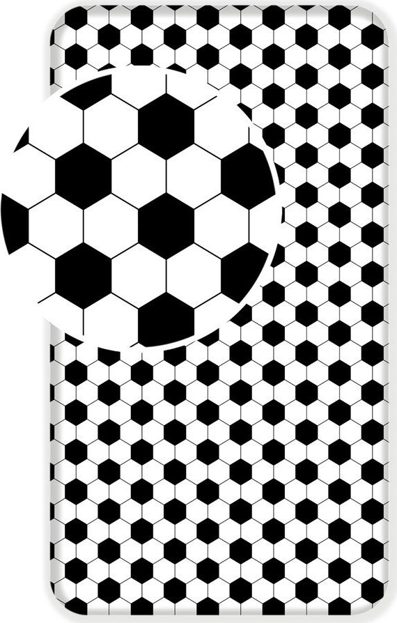 Černobílé napínací bavlněné dětské prostěradlo na jednolůžko 90x200 cm Football – Jerry Fabrics