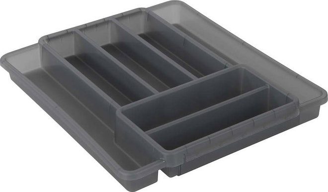 Šedý plastový příborník do zásuvky 39.7 x 34 cm Domino - Rotho