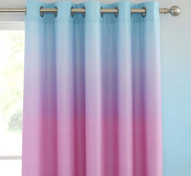 Růžový/fialový dětský závěs 2 ks 168x183 cm Ombre Rainbow Clouds – Catherine Lansfield
