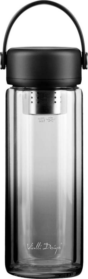 Černá skleněná lahev 350 ml Fuori – Vialli Design