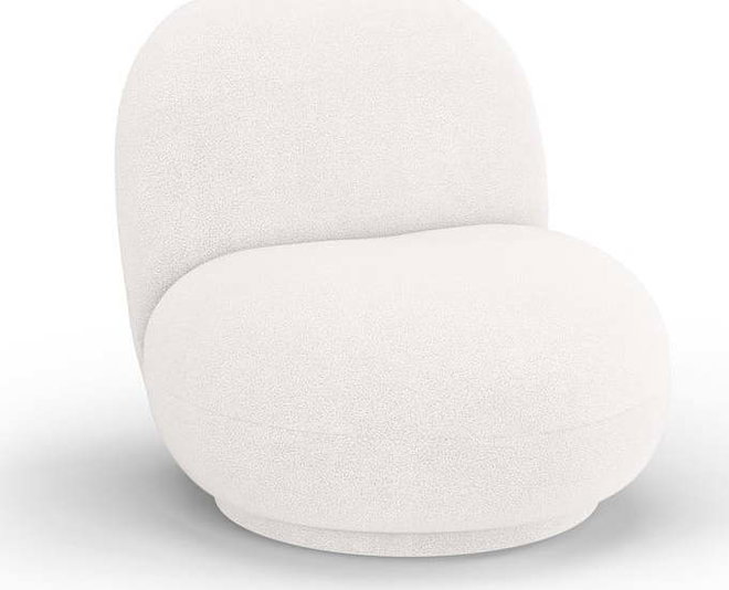 Bílé křeslo z textilie bouclé Chuck – Micadoni Home