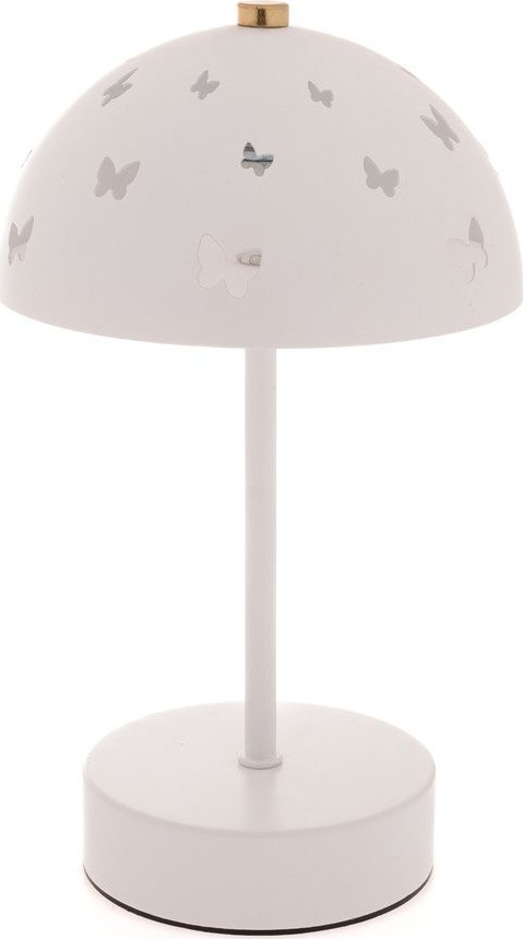 Bílá kovová dětská stolní lampa Butterfly – Dakls