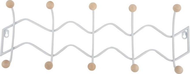 Bílý kovový nástěnný věšák 61 cm Zig Zag – PT LIVING