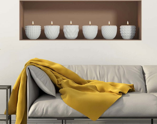 3D samolepka na zeď Ambiance Candles