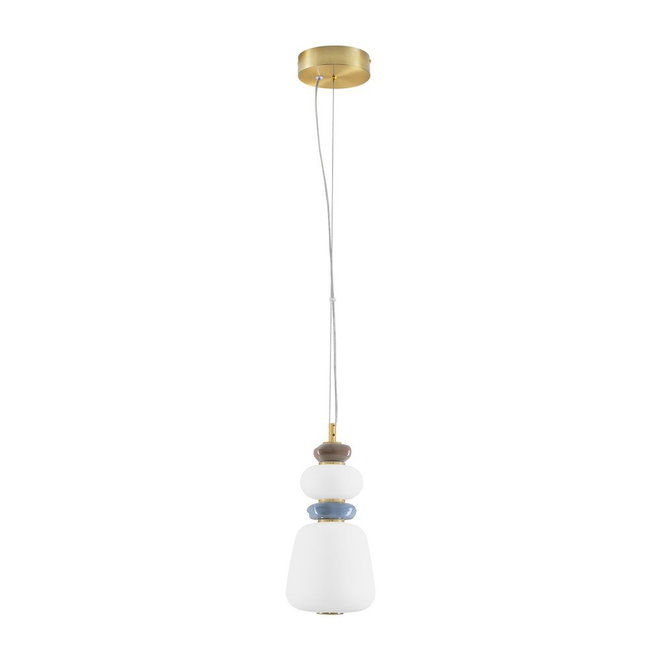 Bílé/ve zlaté barvě kovové LED stmívatelné závěsné svítidlo s porcelánovým stínidlem/se skleněným stínidlem ø 17 cm Palo – Nova Luce