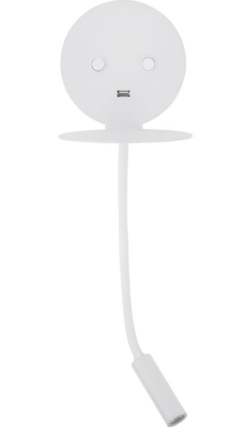 Bílé hliníkové LED nástěnné svítidlo s ohybatelnou konstrukcí/s USB portem Eclip – Nova Luce