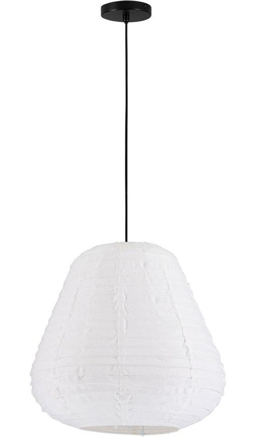 Bílé lněné závěsné svítidlo ø 50 cm Linnet – Nova Luce
