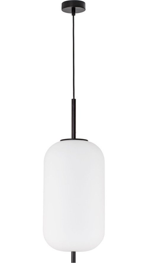 Bílé/černé skleněné závěsné svítidlo ø 22 cm Lato – Nova Luce