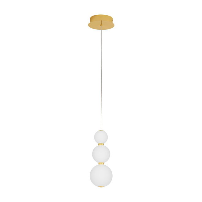 Bílé/ve zlaté barvě kovové LED závěsné svítidlo se skleněným stínidlem ø 10 cm Perla – Nova Luce