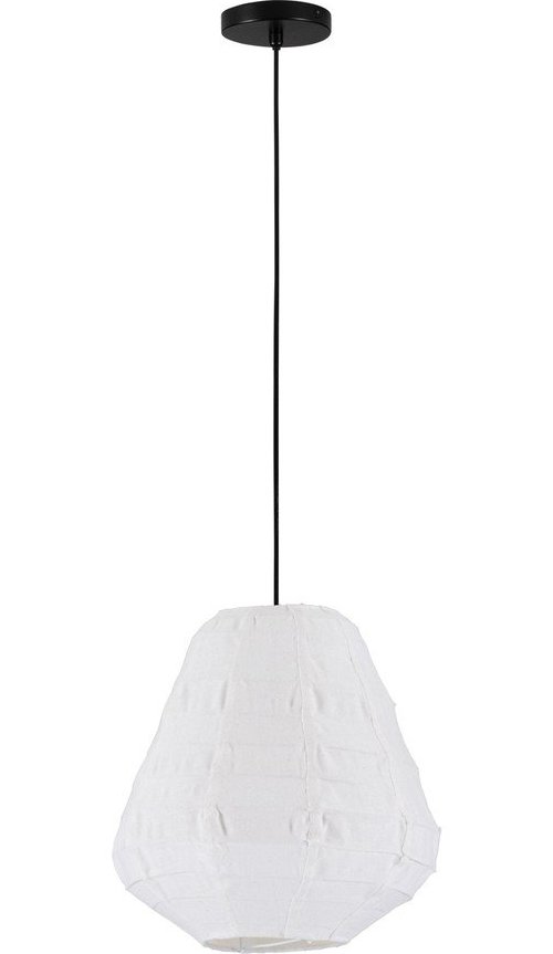 Bílé lněné závěsné svítidlo ø 36 cm Linnet – Nova Luce