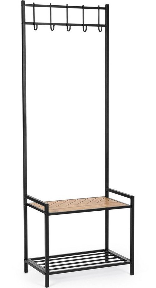 Černá/v přírodní barvě kovová předsíňová sestava 64,5x180x37,5 cm Haldor – Yes Everyday