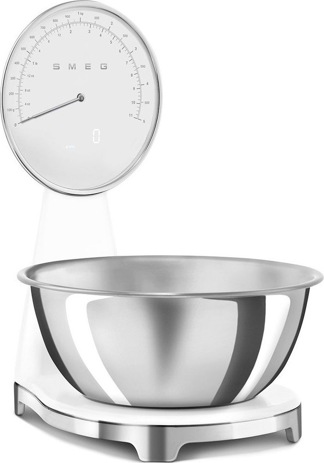 Bílá plastová digitální kuchyňská váha – SMEG