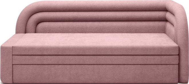Růžová žinylková rozkládací/s úložným prostorem pohovka pravý roh 223 cm Fabillo – ELTAP