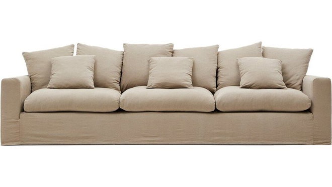 Béžová lněná pohovka 340 cm Nora – Kave Home