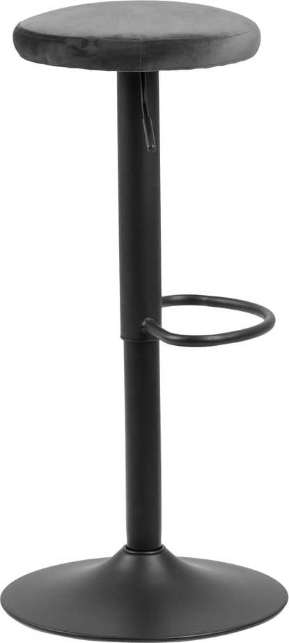 Šedá čalouněná barová stolička s nastavitelnou výškou (výška sedáku 62 cm) Finch – Actona